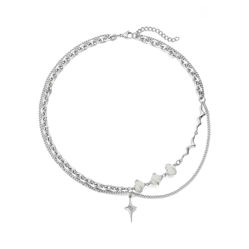 Opal Titanium Steel Necklace For Men