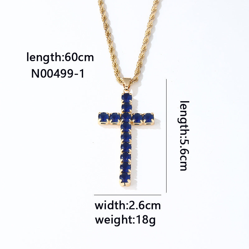 European And American Cross Necklace For Men Hip Hop Necklace