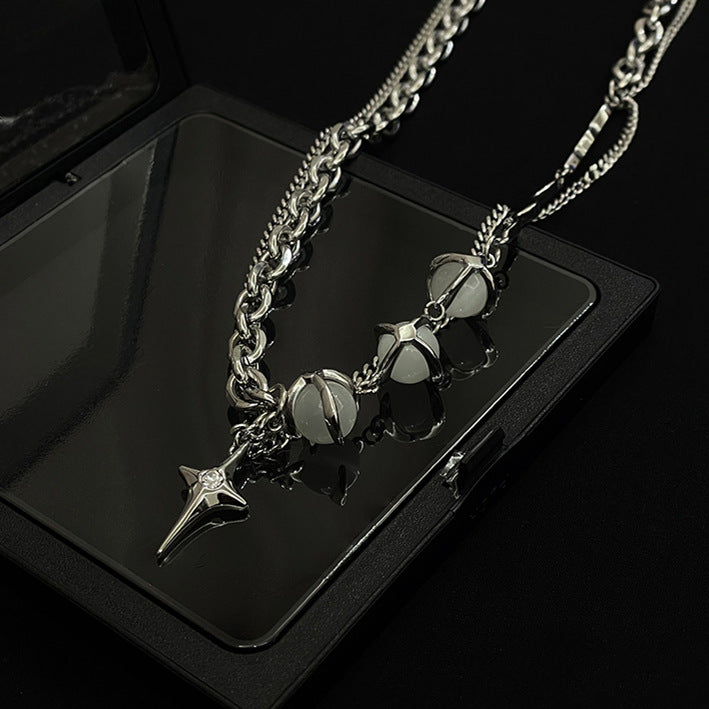 Opal Titanium Steel Necklace For Men