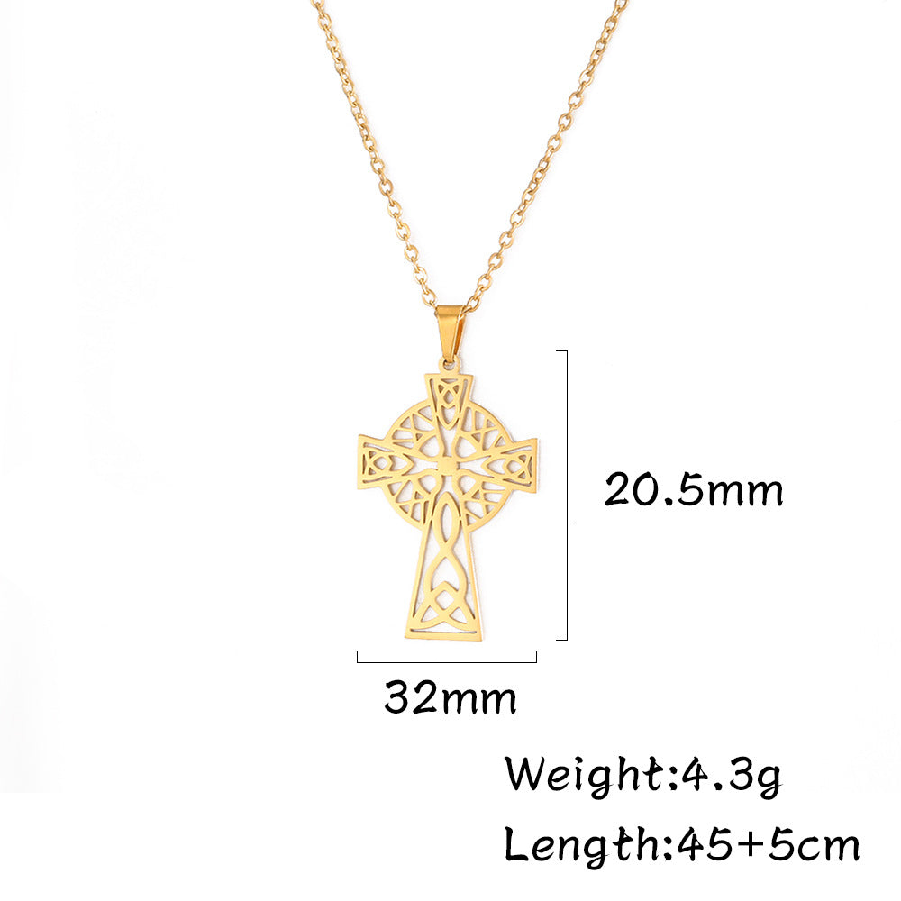 Middle Ring Cross Pendant Necklace For Men